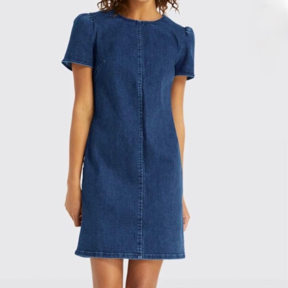 Draper James | Medium Wash Denim Shift Dress